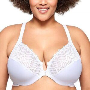 Glamorise Women's Plus Size Front-Close T-Back Wonderwire Underwire 48D NWOT
